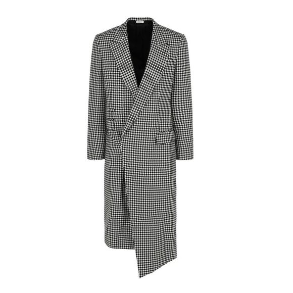 Asymmetrical Houndstooth Coat
